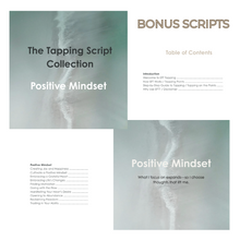 Load image into Gallery viewer, Table of contents for 'The Tapping Script Collection: Positive Mindset' with a minimal design.