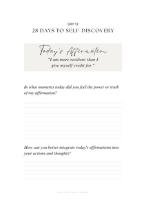 The Daily Affirmation Guide: 28 Days to Self-Discovery - Downloadable - jodie.freeyourself