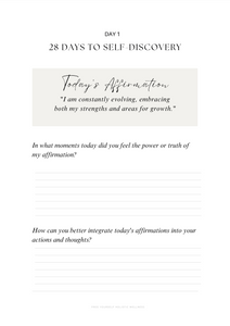 The Daily Affirmation Guide: 28 Days to Self-Discovery - Downloadable - jodie.freeyourself