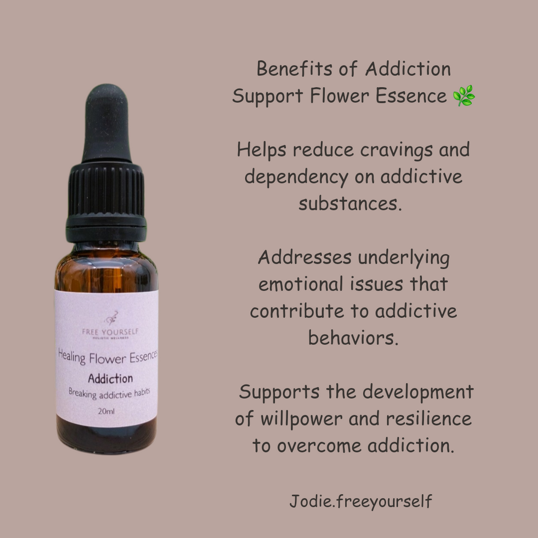 Flower Essence - Addiction - emotional support drops jodie.freeyourself