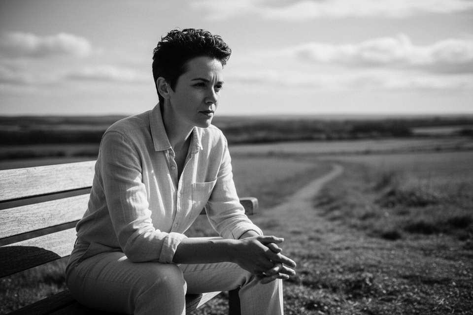 life coaching black and white photo contemplating life and future